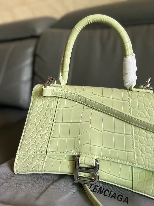 All Categories Official Website "Brand Women's Bags" Women's Bags 💙 BALENCIAGA 2026 New BALENCIAGA Crocodile Pattern Buckle Hourglass Bag