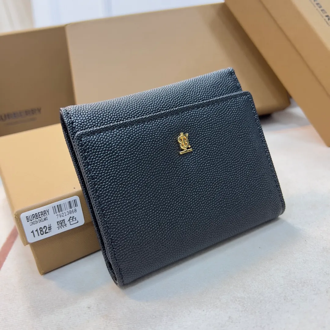 p170【Burberry·Burberry】original product🇮🇹～～🎉 Vintage flip short clip, with imported soft calf leather👍counter quality, fine workmanship💋actual photo📷,🆔🆔1182 black, size: 11.5cm*9.5cm*3cm