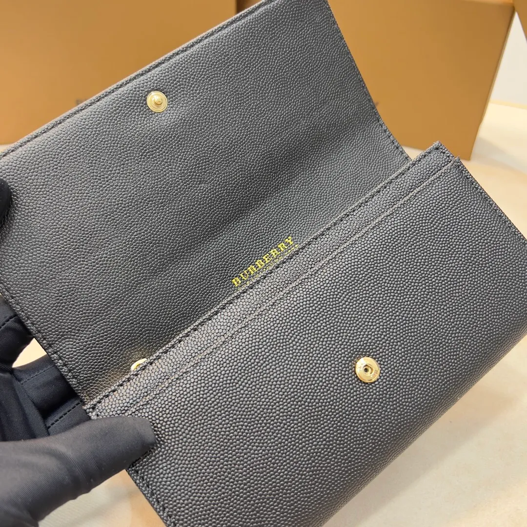 p190📯📯📯[Burberry•Burberry] original product🇮🇹~~🎉👉Exquisite long wallet, made of Italian tanned leather, with Thomas Burberry exclusive logo and multiple card slots. Gold hardware accessories, 👍counter quality, fine workmanship 💋Real shot📷, 🆔🆔1184 black, size 19.5cm*3cm*10cm*.