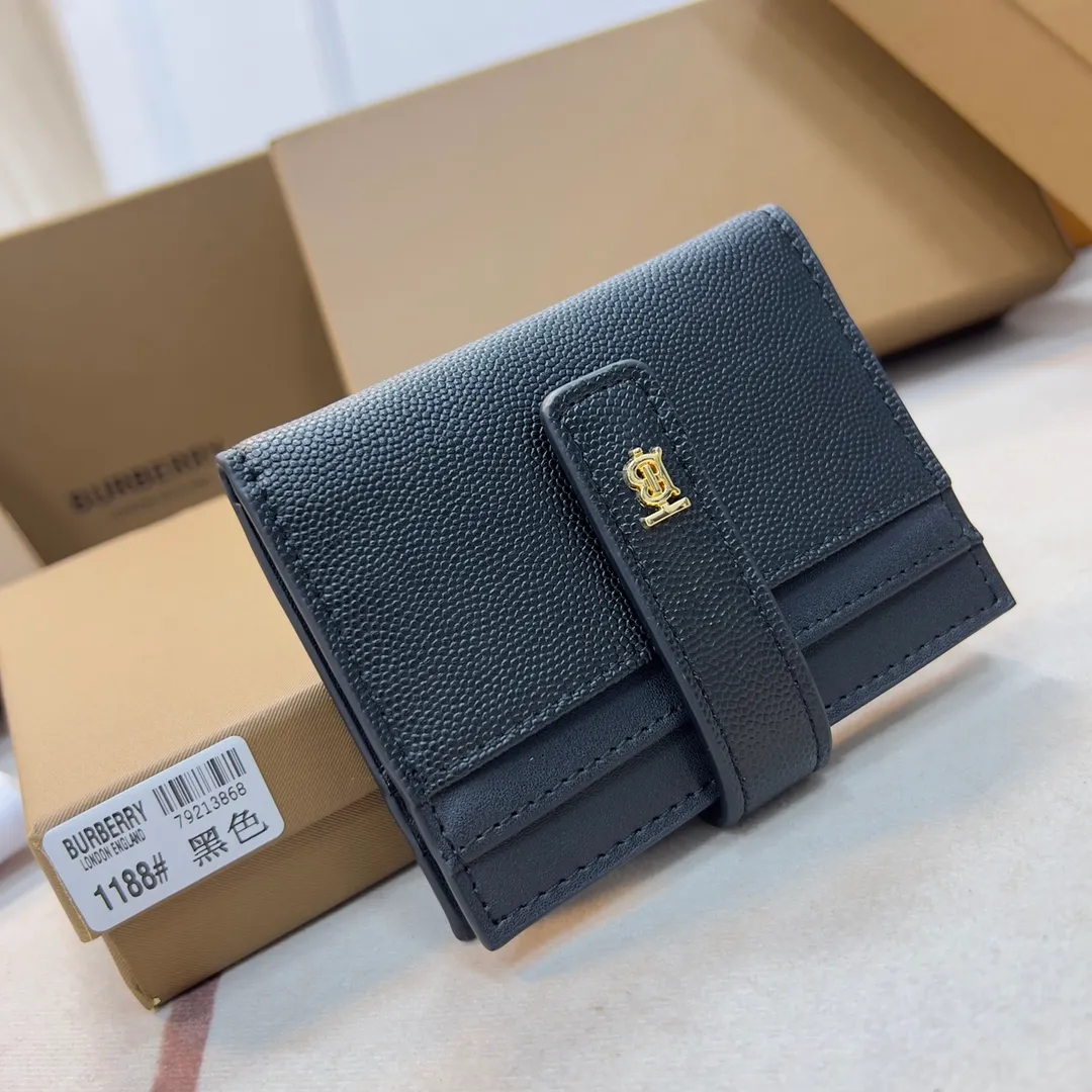 p140 [Burberry•Burberry] Original quality 🇮🇹～～ TB exclusive logo small card holder 🎉👉 Delicate interior [rose] soft imported calfskin, gold hardware accessories 👍Counter quality, fine workmanship 💋Real shot📷, 🆔🆔1188 black, size 10cm*7.5cm