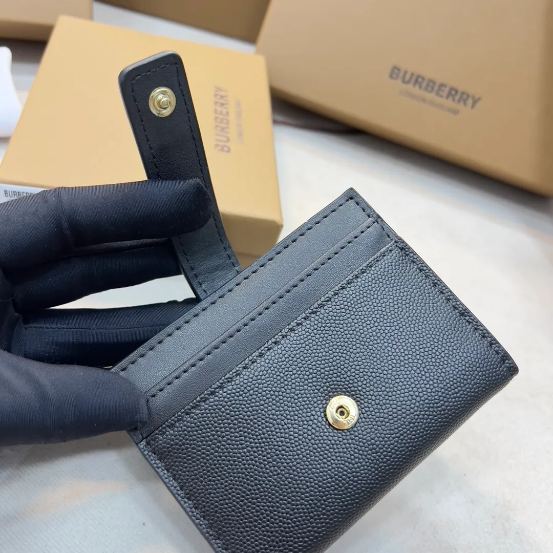 p140 [Burberry•Burberry] Original quality 🇮🇹～～ TB exclusive logo small card holder 🎉👉 Delicate interior [rose] soft imported calfskin, gold hardware accessories 👍Counter quality, fine workmanship 💋Real shot📷, 🆔🆔1188 black, size 10cm*7.5cm