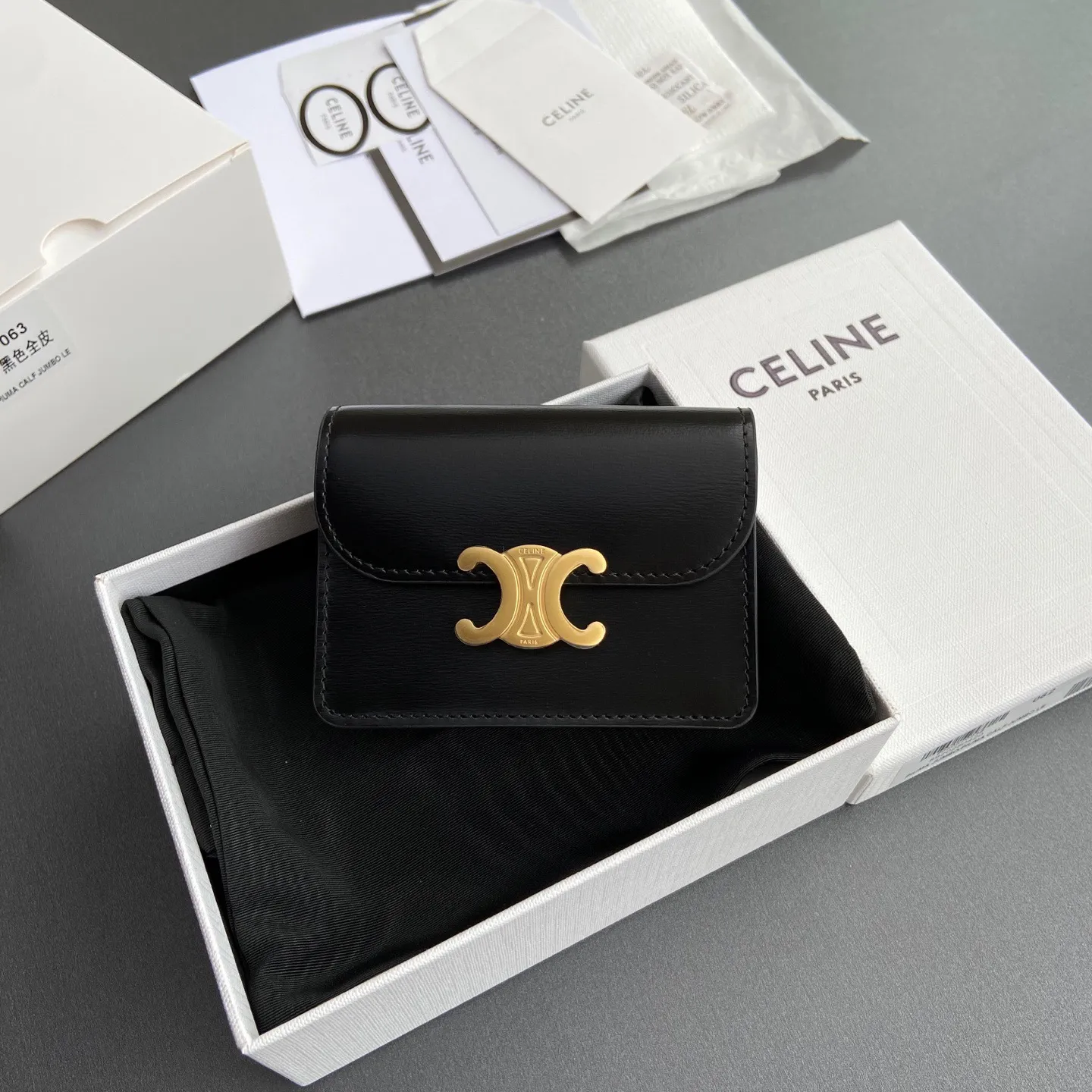 [Special grade pure steel hardware original leather] ¥660 TRIOMPHE bright cow leather business card bag/new model No.: 10N 063 FOZ.24VR 062 063 Size: w10.5×h8.5×d3cm