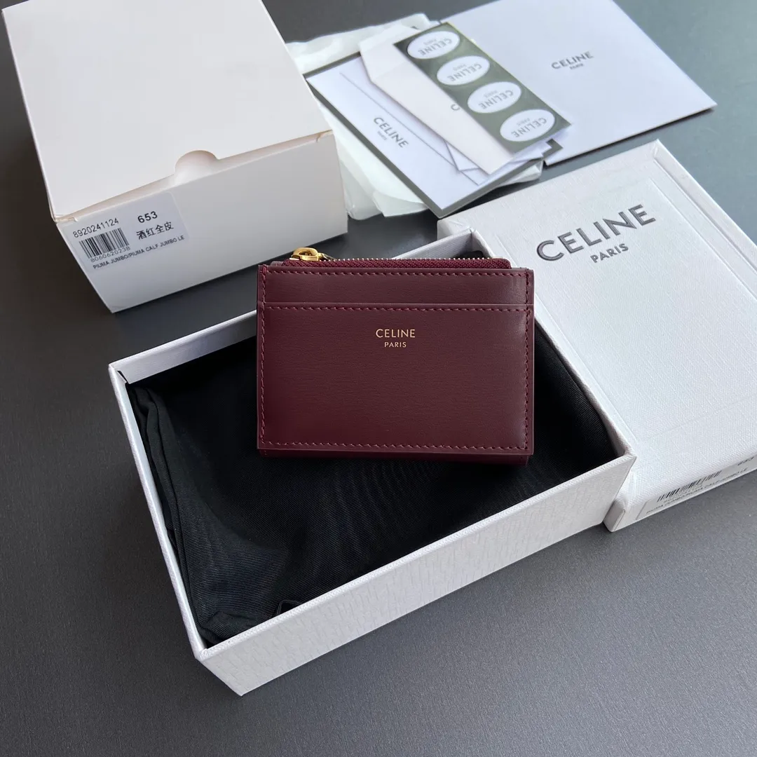 [Extra-grade pure steel hardware original leather] ¥680 TRIOMPHE glossy leather short wallet/2024 Xiaosai 4 card slots 2 patch pockets 1 cash compartment 1 detachable zipper card holder with snaps No.: 10l653DS3.04LU652 653 Burgundy full leather Size: w9.5×h7.5×3cm