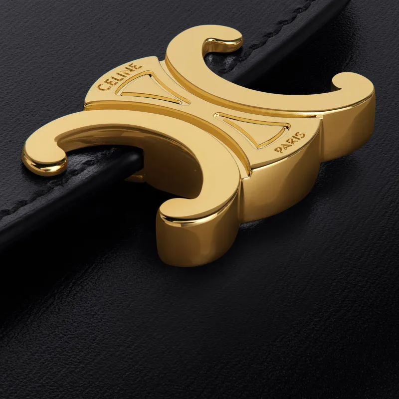 [Special grade pure steel hardware original leather] ¥700 TRIOMPHE bright cow leather wallet/No.: 10D782CQH.04LU782 783 Black full leather Size: w10.5×9×3cm.
