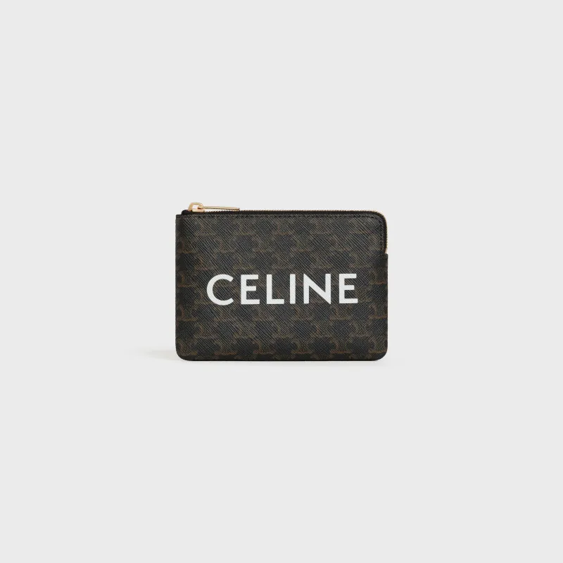 [Special grade imported original leather] ¥460 TRIOMPHE logo printing with hook buckle coin card holder No.: 10C662BTA.38NO663 662 Yellow brown/Presbyopia Size: w13×h9.5cm