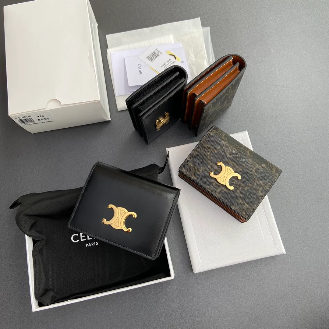 [Special grade pure steel hardware original leather] TRIOMPHE cow leather flip business card holder card holder/2024 small game No.: 10M123FOZ.38NO122 123 black full leather