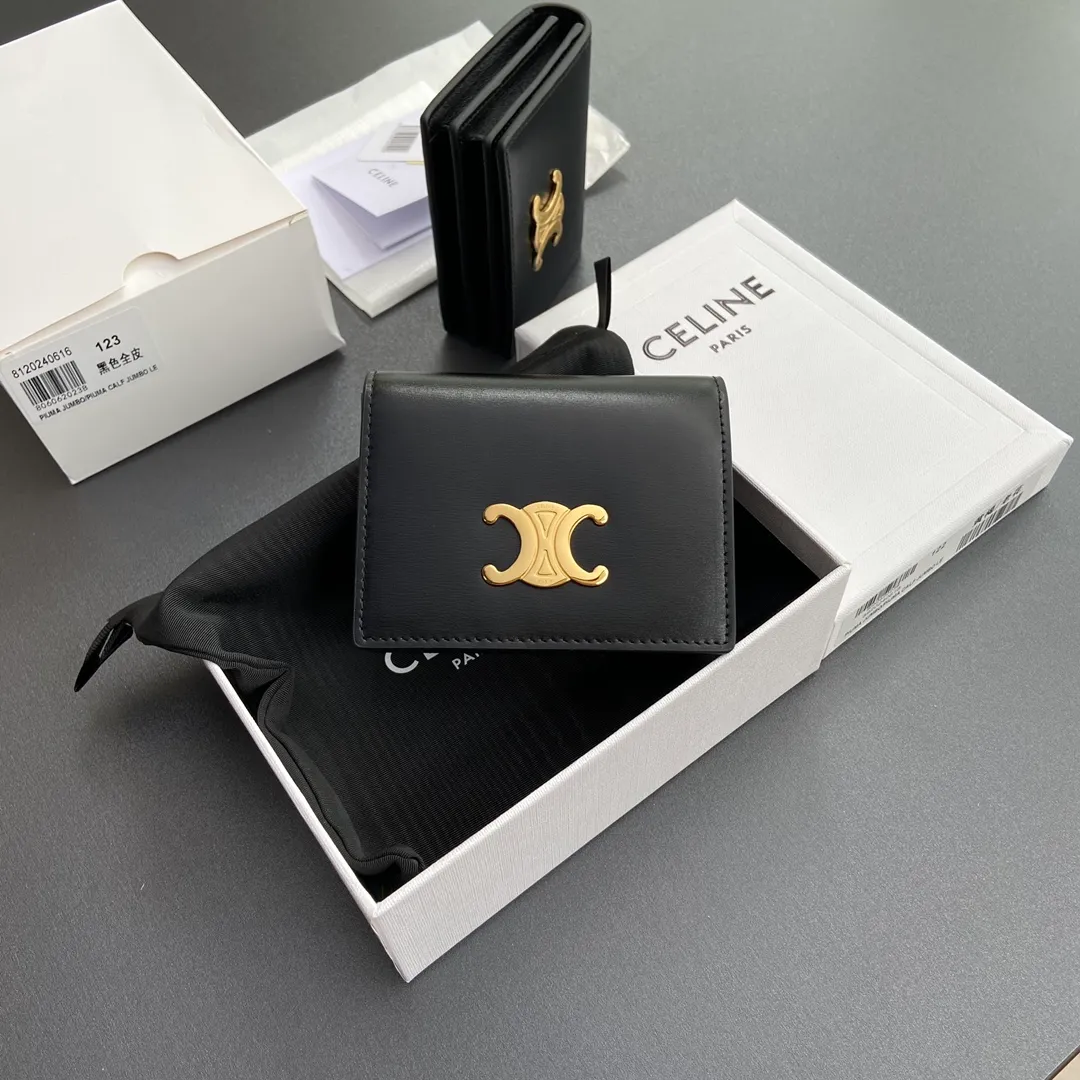 [Special grade pure steel hardware original leather] TRIOMPHE cow leather flip business card holder card holder/2024 small game No.: 10M123FOZ.38NO122 123 black full leather