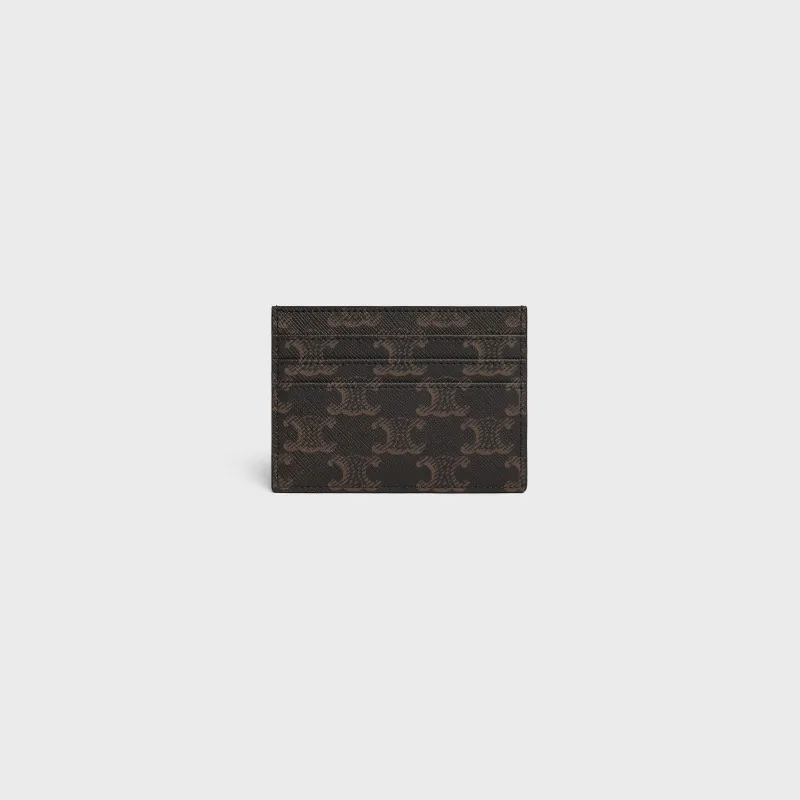 [Special grade pure steel hardware original leather] TRIOMPHE logo printed card holder/2024 small competition No.: 10L832CQH.04LU833 832 yellow brown/presbyopia