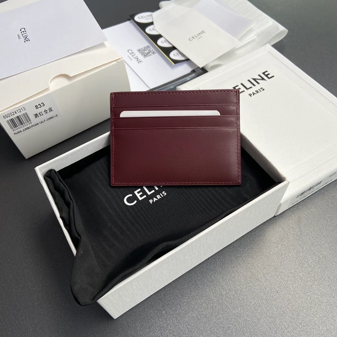 [Special grade pure steel hardware original leather] ¥480 TRIOMPHE bright cow leather card holder/2024 Xiaosai Zipper lock 1 flat pocket 6 card slots No.: 10L832CQH.04LU833 833 burgundy full leather Size: w11×8cm