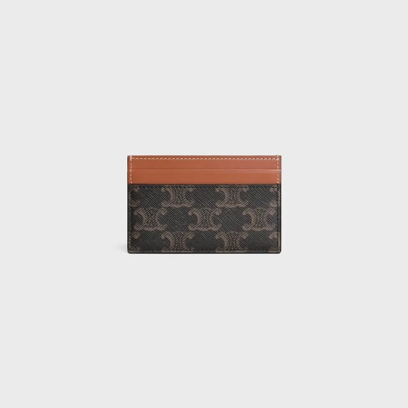 [Extra-grade pure steel hardware original leather] ¥290 Medium logo printed card holder Signature printing, cow leather binding, cow leather lining, gold finish, 4 card slots, 1 flat pocket No.: 10P644ERN.04LU 322 322 Yellow brown/Presbyopia Size: w11×7cm