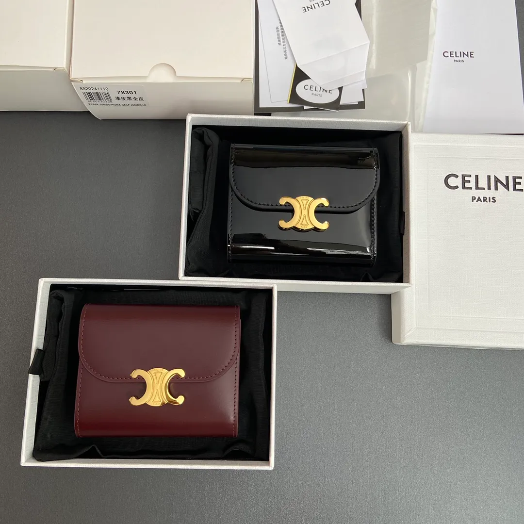 [Special grade pure steel hardware original leather] TRIOMPHE bright cow leather wallet/2024 Xiaosai No.: 10D782CQH.04LU783 783 full leather size: w10.5×9×3cm.