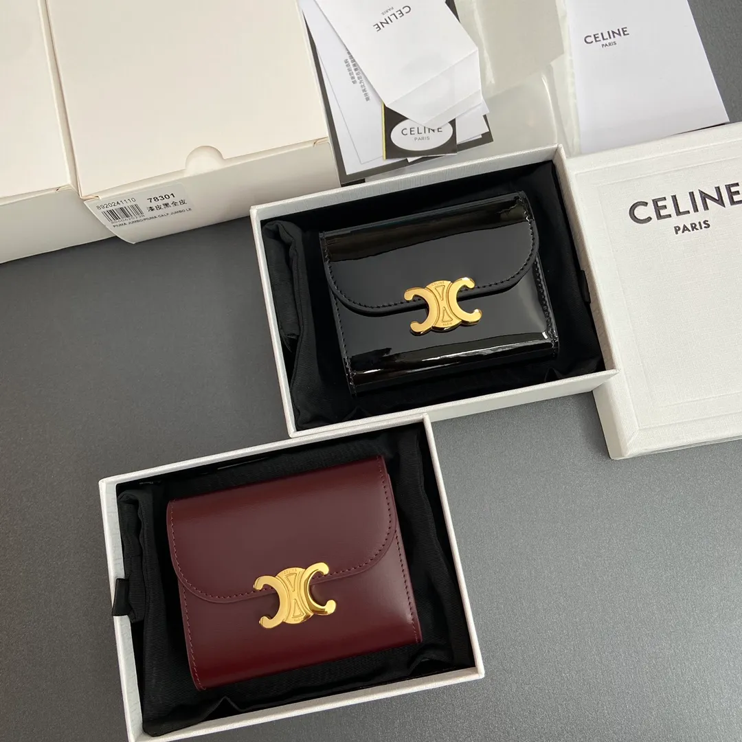 [Special grade pure steel hardware original leather] TRIOMPHE bright cow leather wallet/2024 Xiaosai No.: 10D782CQH.04LU783 783 full leather size: w10.5×9×3cm.