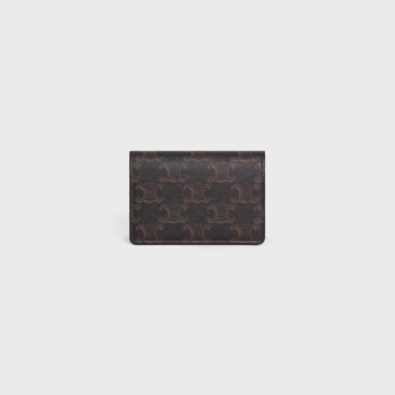 [Special grade pure steel hardware original leather] TRIOMPHE logo printed business card bag/black imported cow leather binding/Xiao Sai No.: 10J812BZR.38SI 812 black/presbyopia