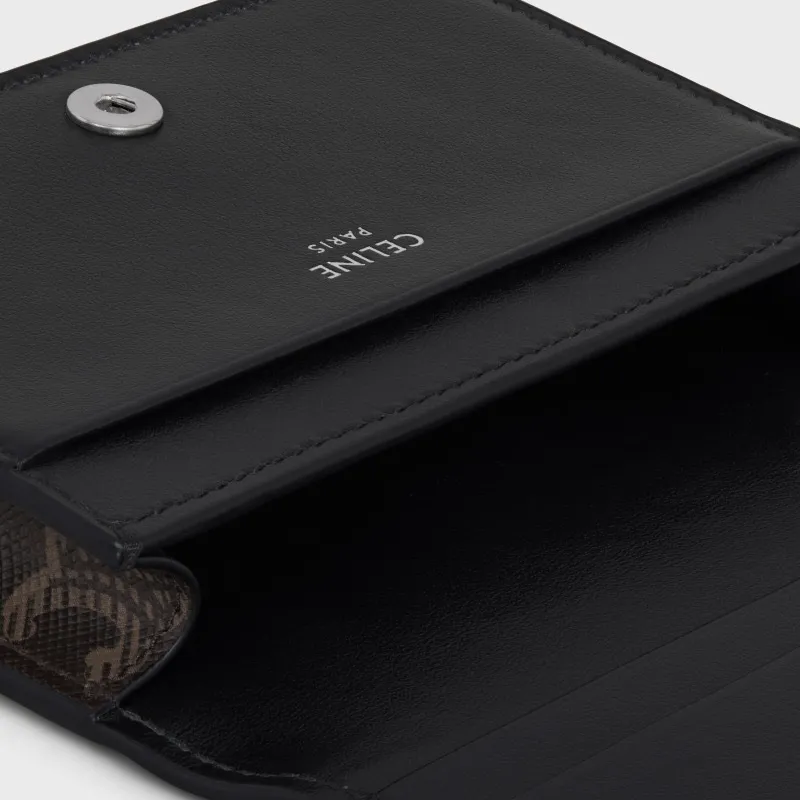 [Special grade pure steel hardware original leather] TRIOMPHE logo printed business card bag/black imported cow leather binding/Xiao Sai No.: 10J812BZR.38SI 812 black/presbyopia