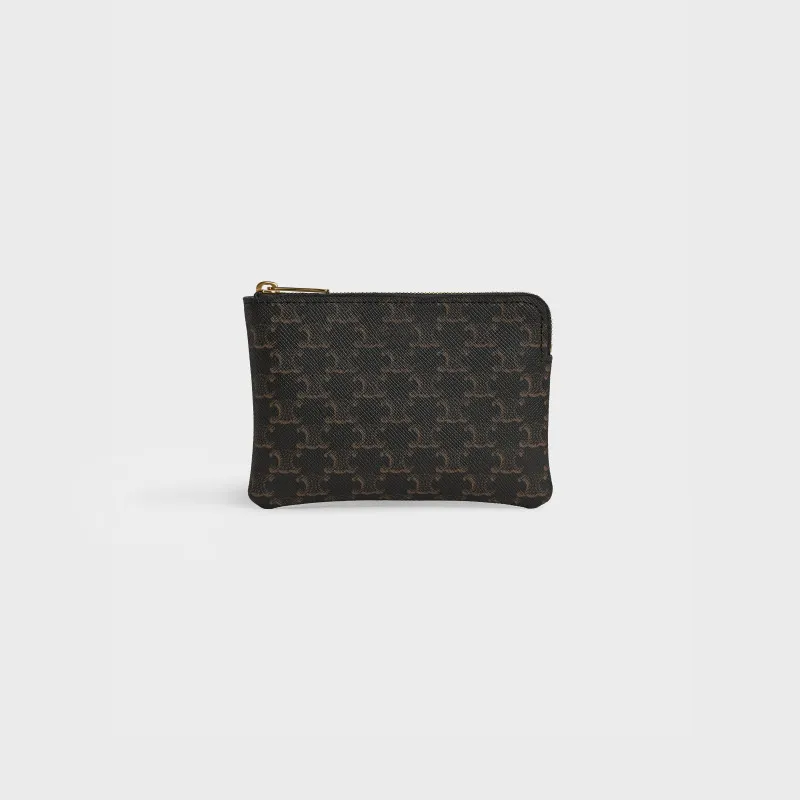 [Special grade imported original leather] ¥460 TRIOMPHE logo printing with hook buckle coin card holder No.: 10C 662 BTA.38NO663 66201 Presbyopia Size: w13×h9.5cm