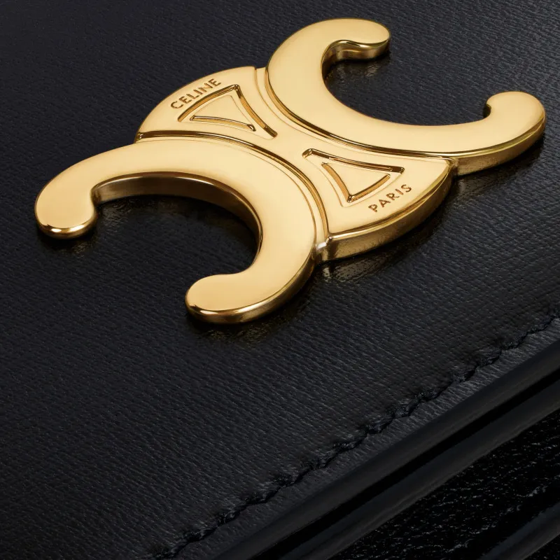 [Special grade pure steel hardware original leather] TRIOMPHE cow leather flip business card holder card holder/2024 small game No.: 10M123FOZ.38NO122 123 black full leather