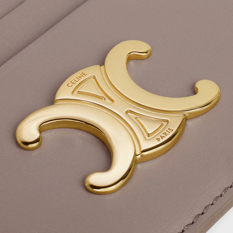 [Special grade pure steel hardware original leather] ¥460 TRIOMPHE bright cow leather card holder / No.: 10L832CQH.04LU833 833 Pebble full leather Size: w11×8cm