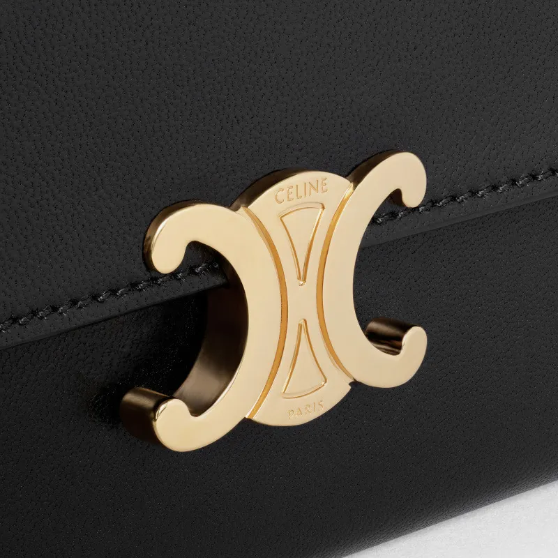 [Special grade pure steel hardware original leather] TRIOMPHE bright cow leather wallet/No.: 10E313DPV.38NO 312 313 black full leather