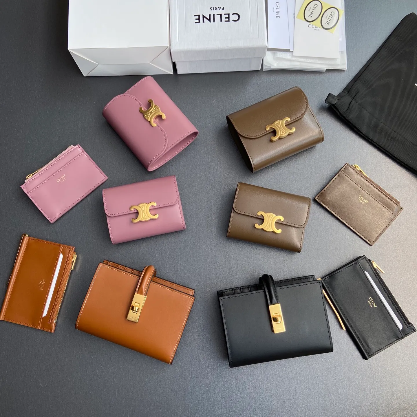 [Special grade pure steel hardware original leather] TRIOMPHE bright cow leather wallet / No.: 783 No.: 653 No.: 483 Combination picture