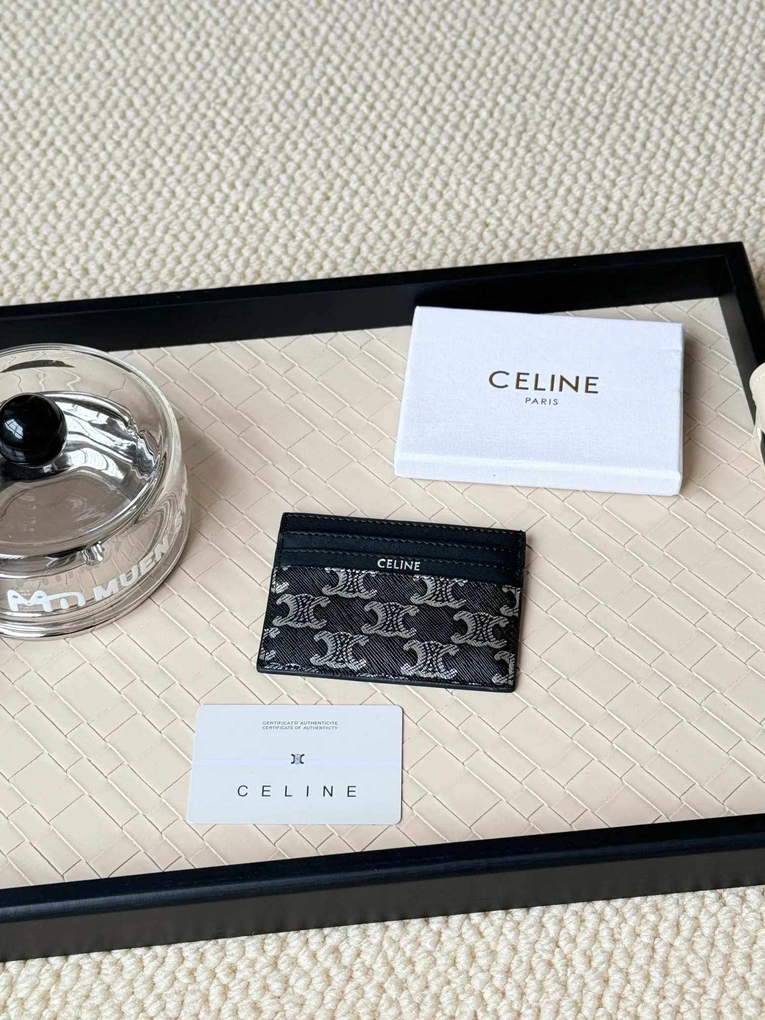 💰100new new color super mini small card holder CELINE new embossed logo card holder, made of first-layer cowhide, two card slots + one middle pocket Style number: 10L833 Size: 10.5×7cm