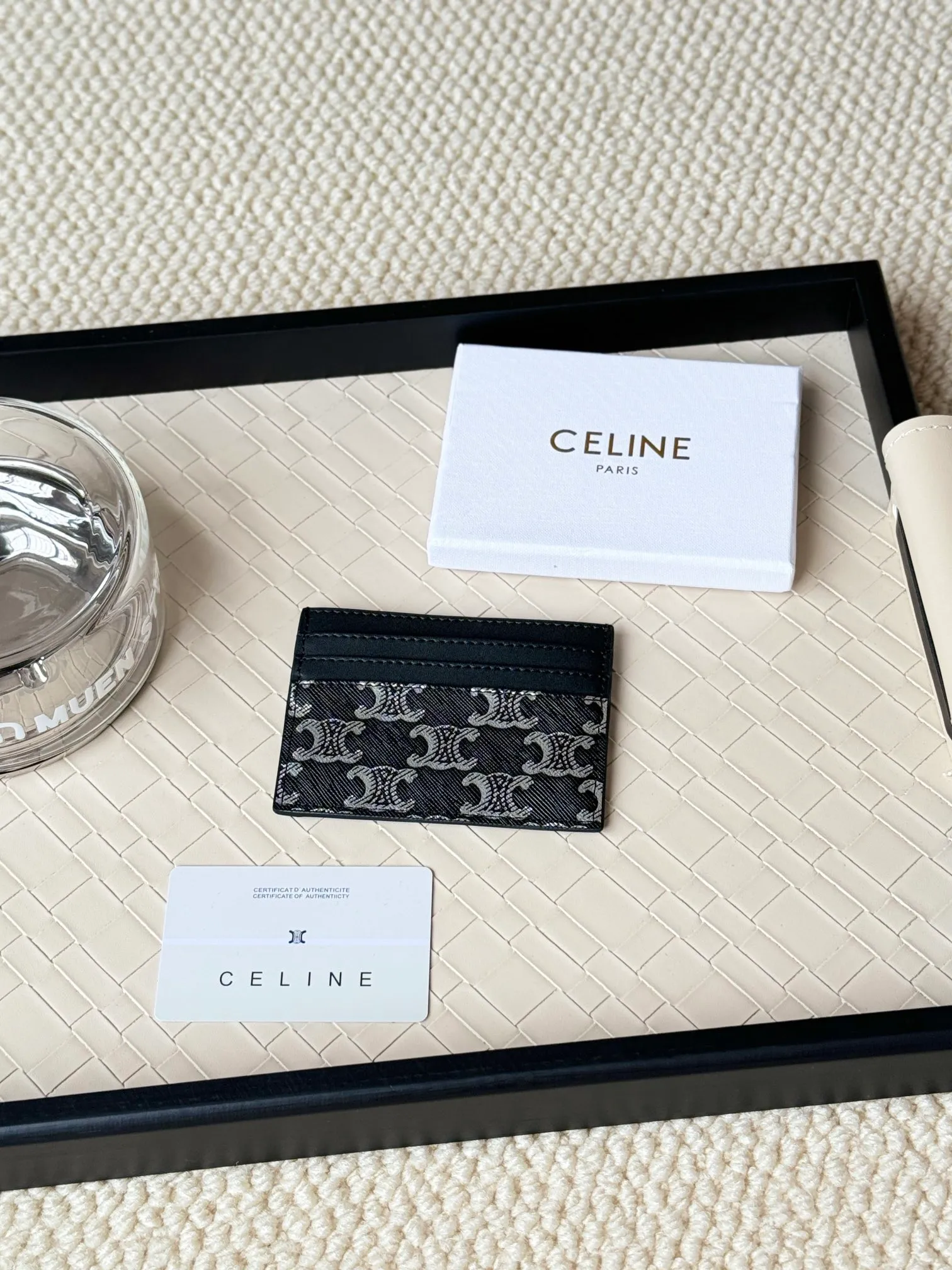 💰100new new color super mini small card holder CELINE new embossed logo card holder, made of first-layer cowhide, two card slots + one middle pocket Style number: 10L833 Size: 10.5×7cm