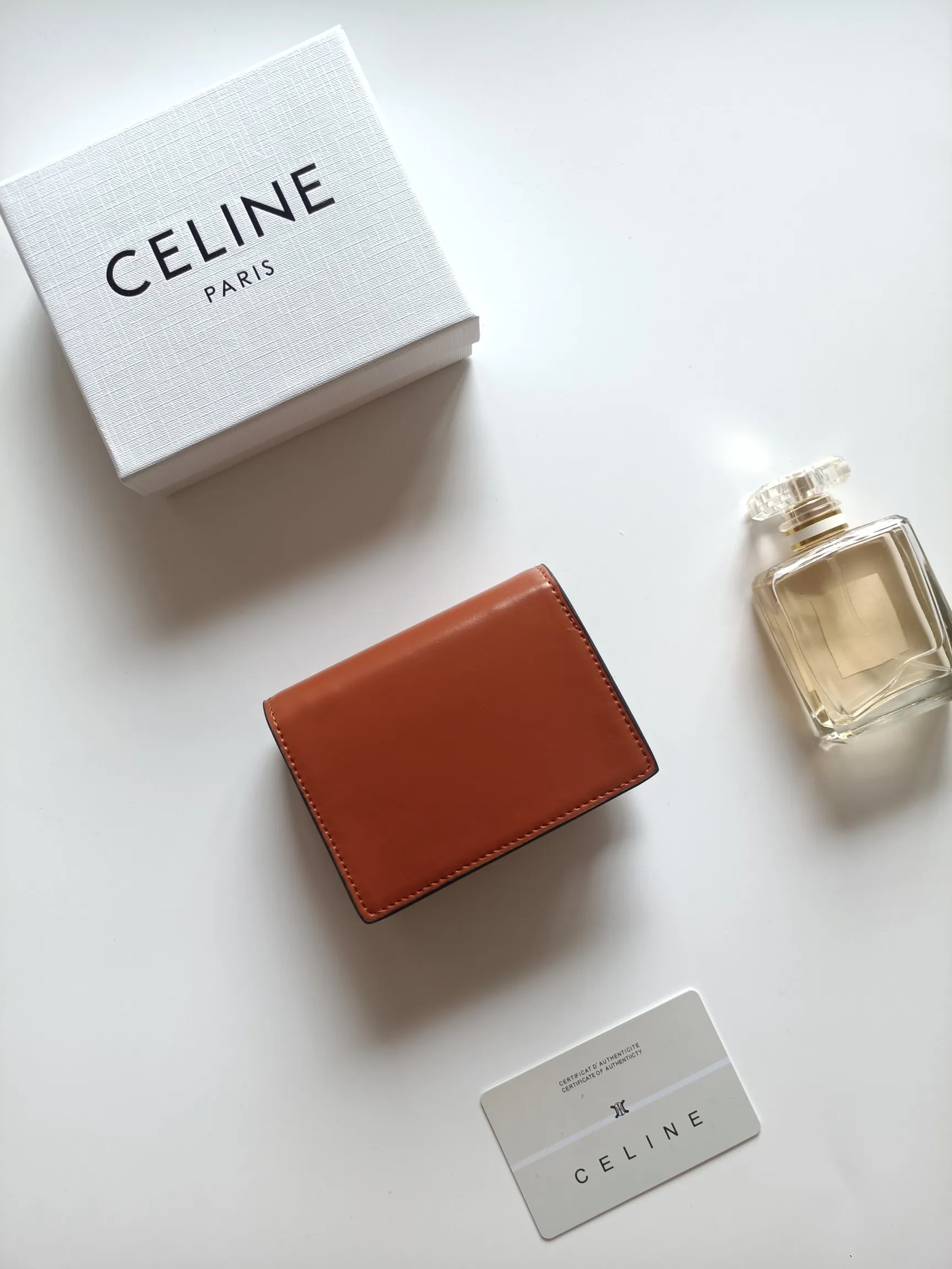 💰150 Celine's new card holder, TRIOMPHE business card holder, classic pattern large surface with plain microfiber interior, gold finish TRIOMPHE metal snap closure, 1 thickened main compartment, 3 inner card slots. No.: 10N063 Size: 10.5x8.5x3 cm