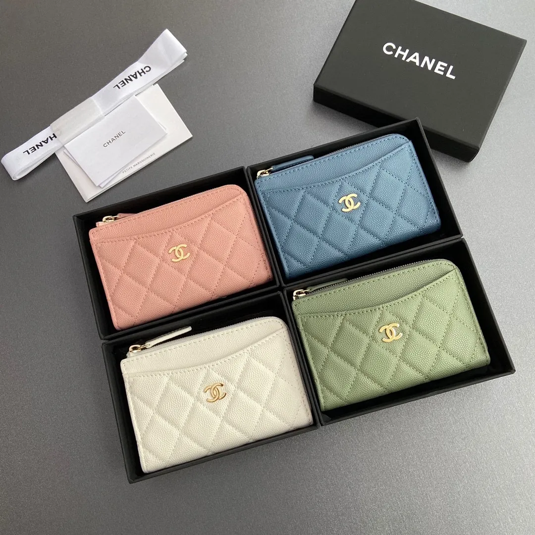[Special grade hardware original leather] Xiaoxiang small zipper bag card holder series quilted card holder with iconic metal logo No.: 3179 Xiaoxiang combination picture