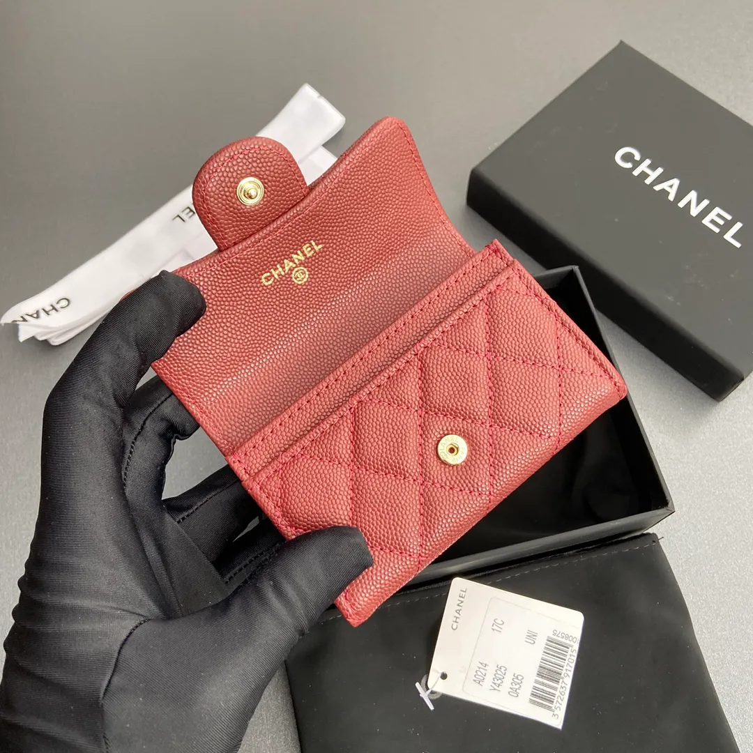 260💰Xiaoxiang imported Italian leather Item number: AP428 Size: w11×h7cm Color: Burgundy fine ball pattern golden steel mark