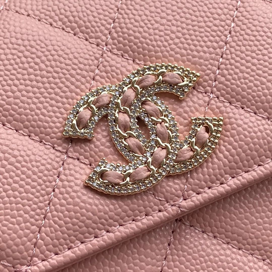Xiaoxiang imported Italian fine grain cowhide Item number: AP5480 💰:540 Size: w19×h10.5×d3cm Color: pink ball pattern gold mark