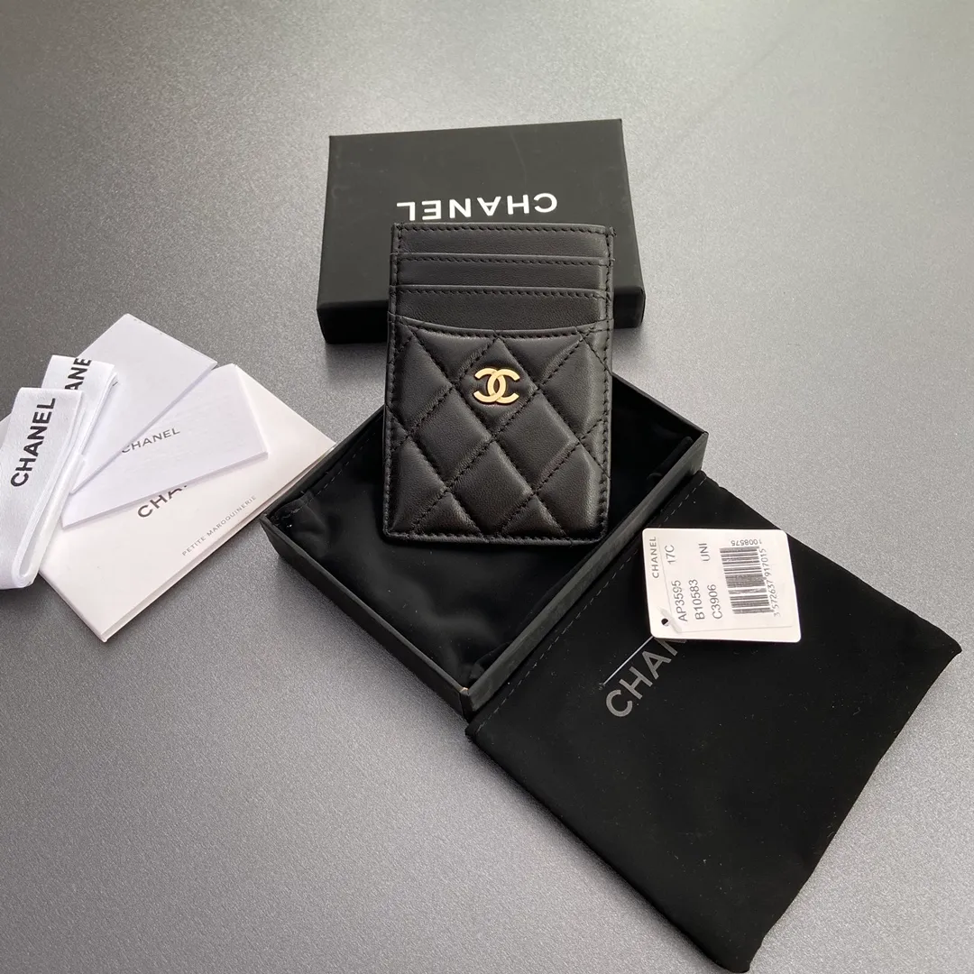 [Special grade hardware original leather] Xiaoxiang card holder series quilted card holder with iconic metal logo No.: 3595