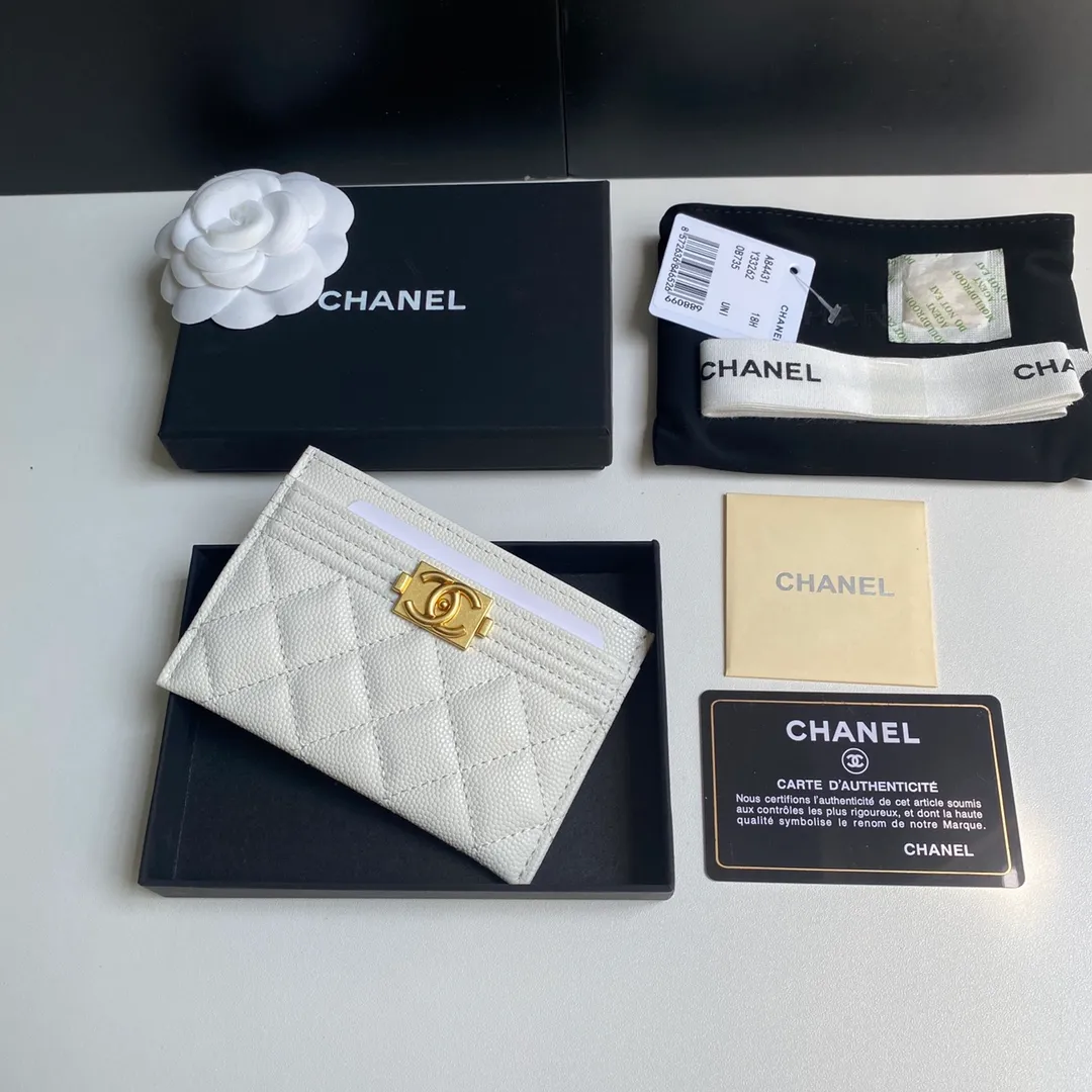 220💰 [Original order quality] [Delivery packaging] CHANEL, original order quality, leboy card holder 💦 style number A84431 top leather hardware, beautiful details, complete package! Size 11*7.5*1.