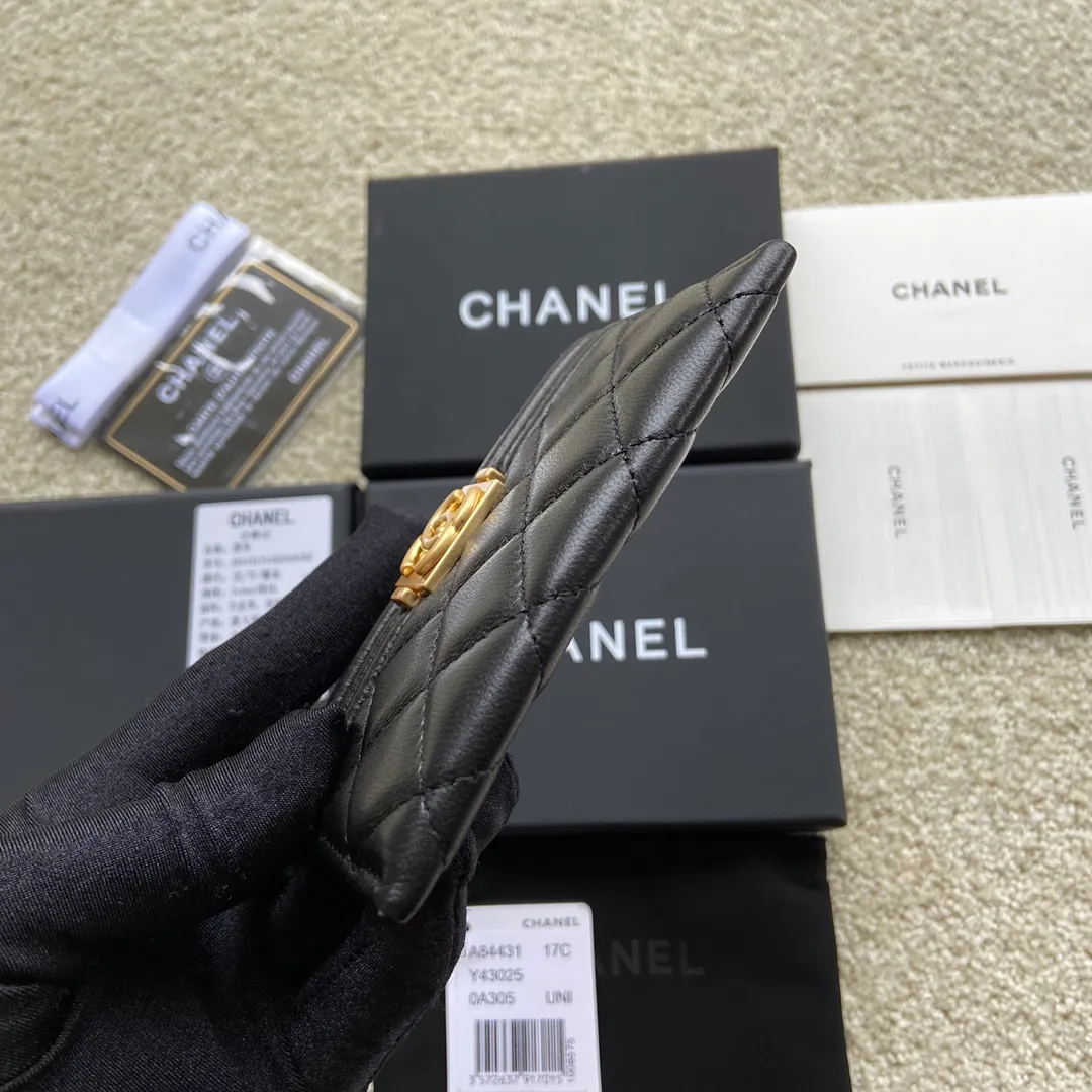220💰Xiaoxiang imported Italian lambskin Item number: A84431 Size: w11×h7.5 Color: black lambskin gold steel mark