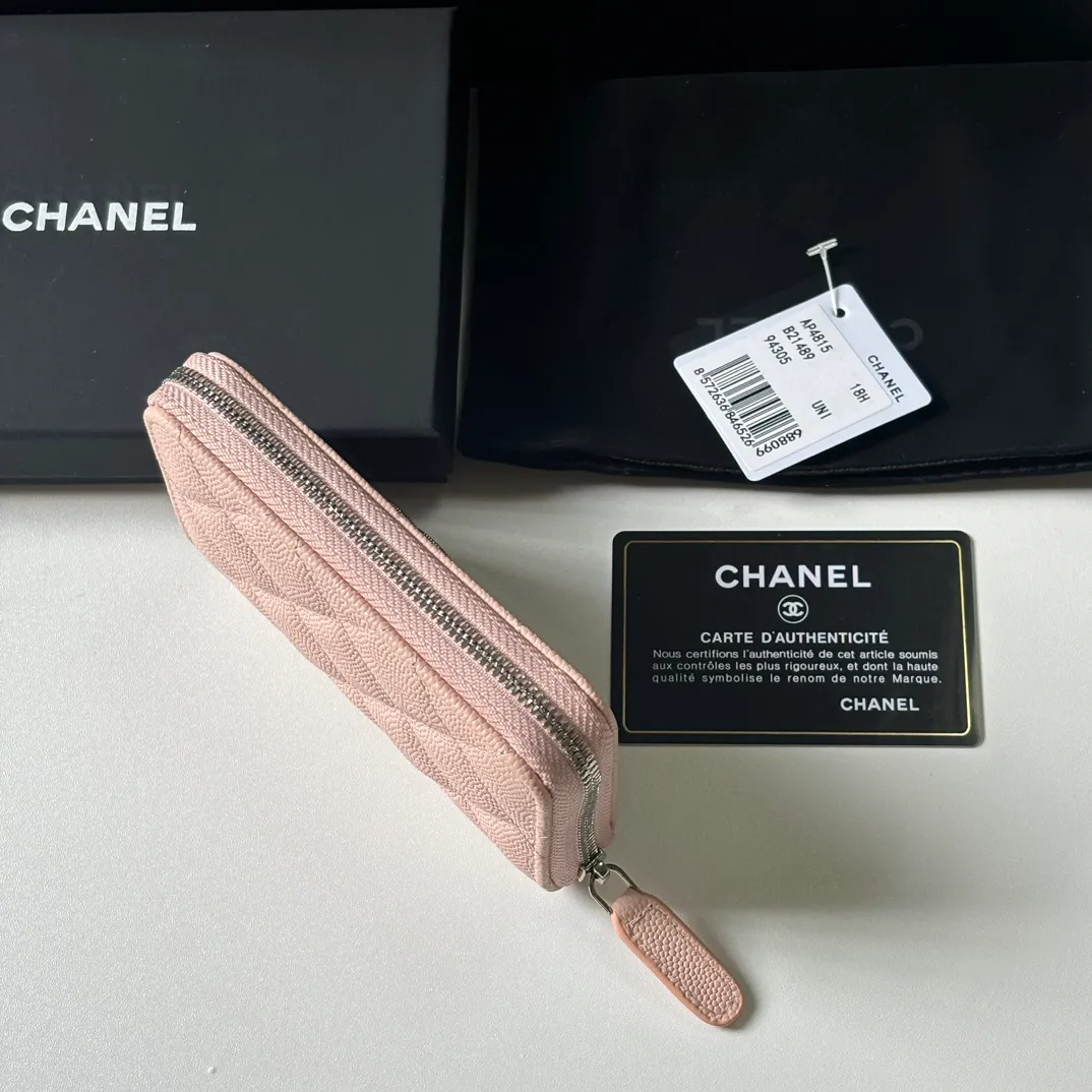 360💰 New product ❤️❤️❤️CH@NEL small zipper card holder💦 with new luogo, zipper compartment inside, original quality, beautiful details, model number AP9630, size 11*7.5*2cm