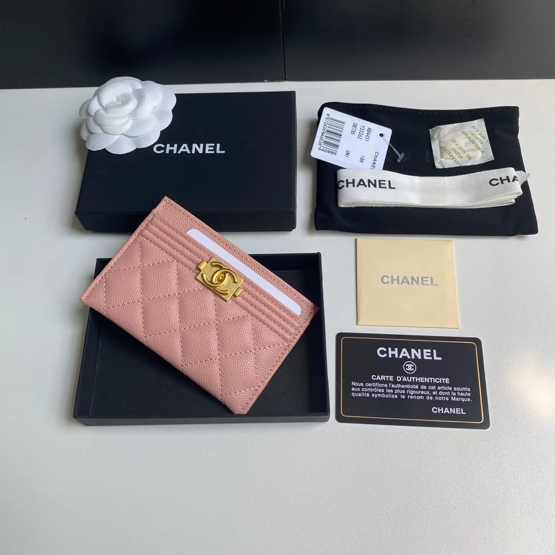 220💰 [Original order quality] [Delivery packaging] CHANEL, original order quality, leboy card holder 💦 style number A84431 top leather hardware, beautiful details, complete package! Size 11*7.5*1.
