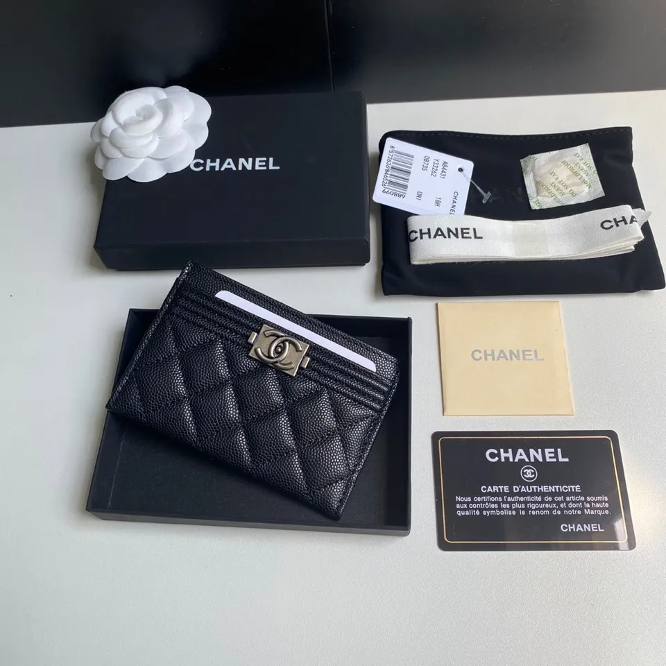 220💰 [Original order quality] [Delivery packaging] CHANEL, original order quality, leboy card holder 💦 style number A84431 top leather hardware, beautiful details, complete package! Size 11*7.5*1.