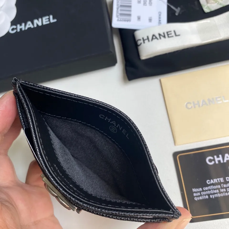 220💰 [Original order quality] [Delivery packaging] CHANEL, original order quality, leboy card holder 💦 style number A84431 top leather hardware, beautiful details, complete package! Size 11*7.5*1.