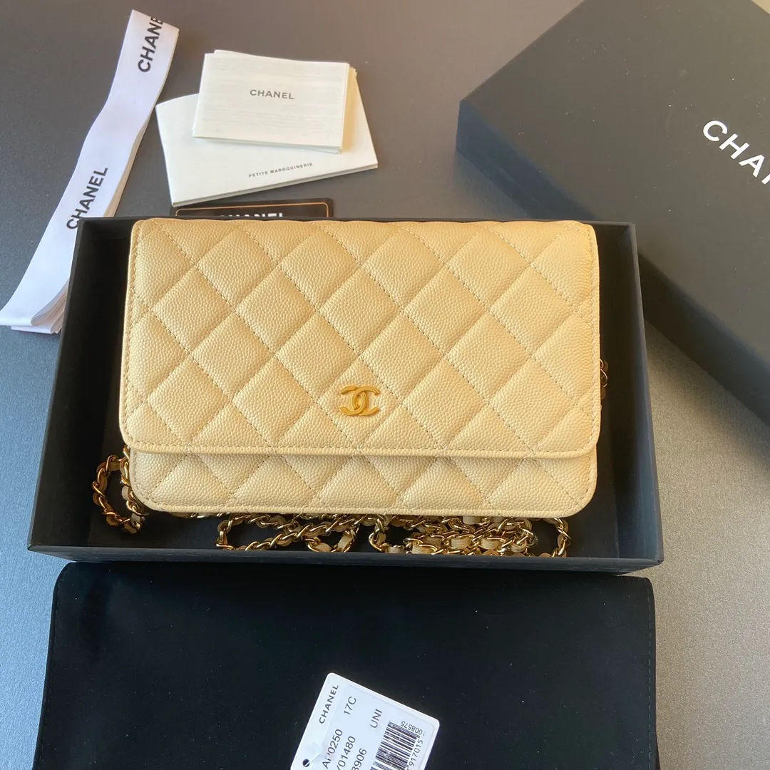 Xiaoxiang imported Italian grained calfskin Item No.: A0250 💰: 640 Size: w20×h13×d3.5cm Color: Yellow fine-grained gold steel mark