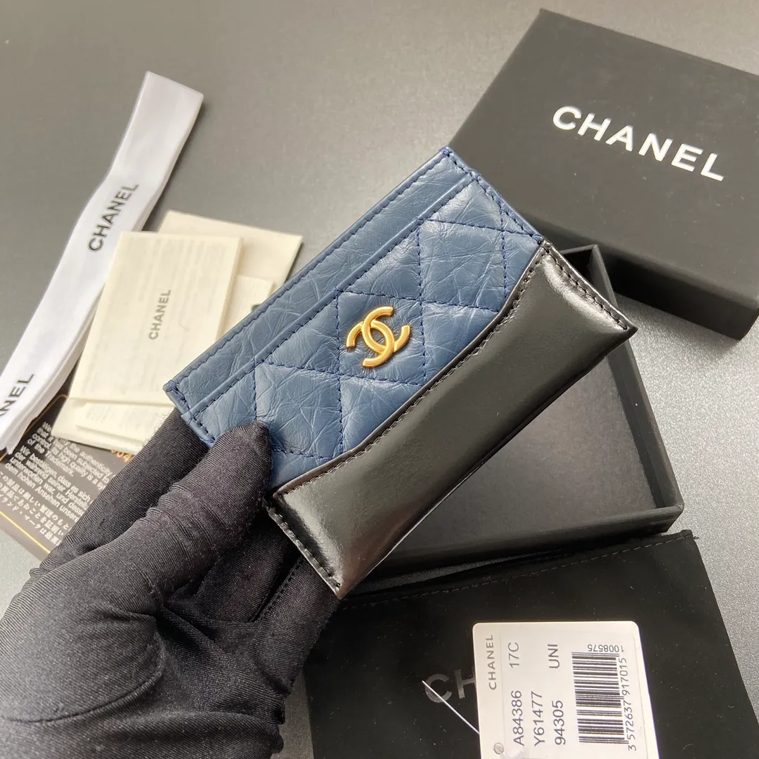 220💰Xiaoxiang imported Italian leather Item number: 84386 Size: w11×h7.5cm Color: blue with black Gold hardware