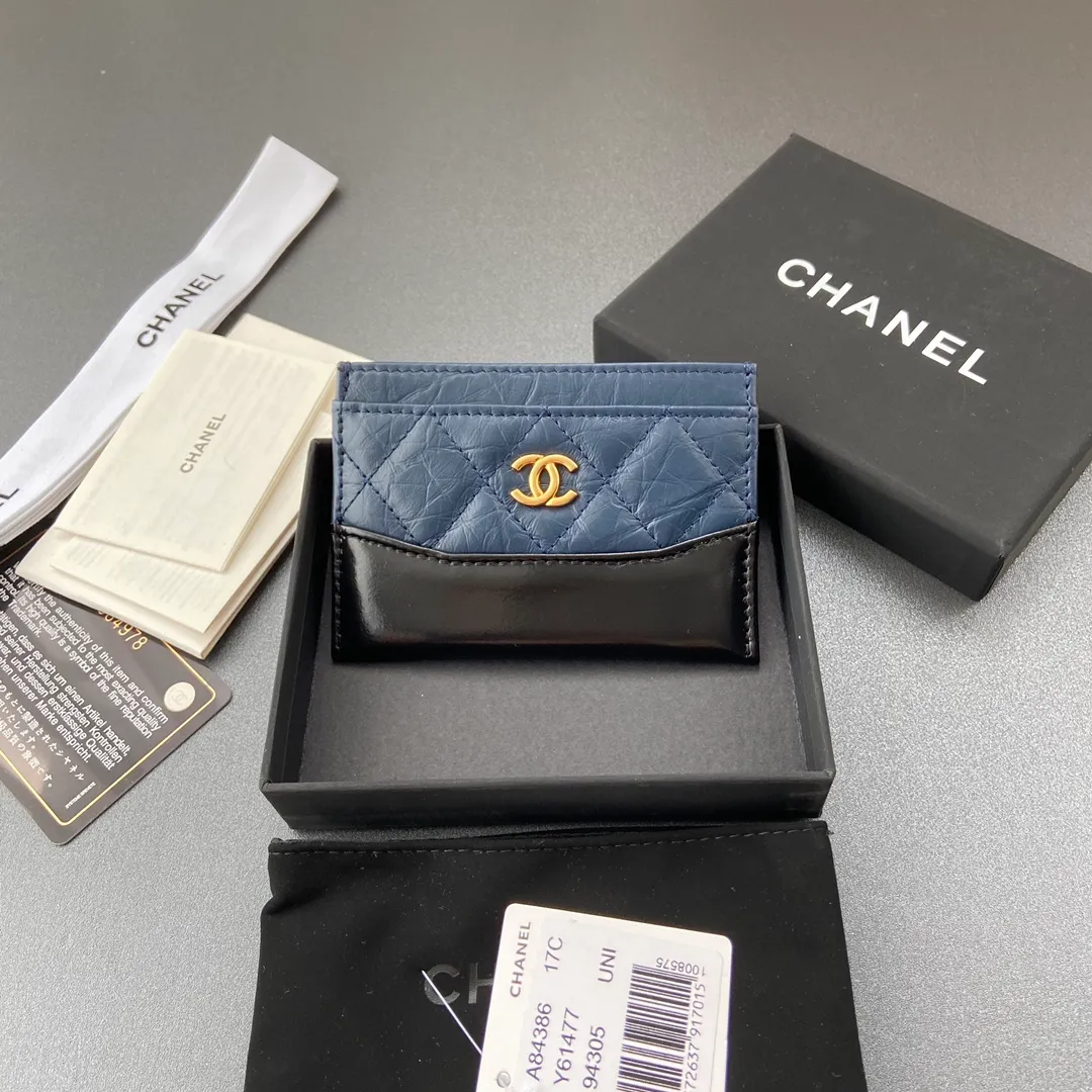 220💰Xiaoxiang imported Italian leather Item number: 84386 Size: w11×h7.5cm Color: blue with black Gold hardware