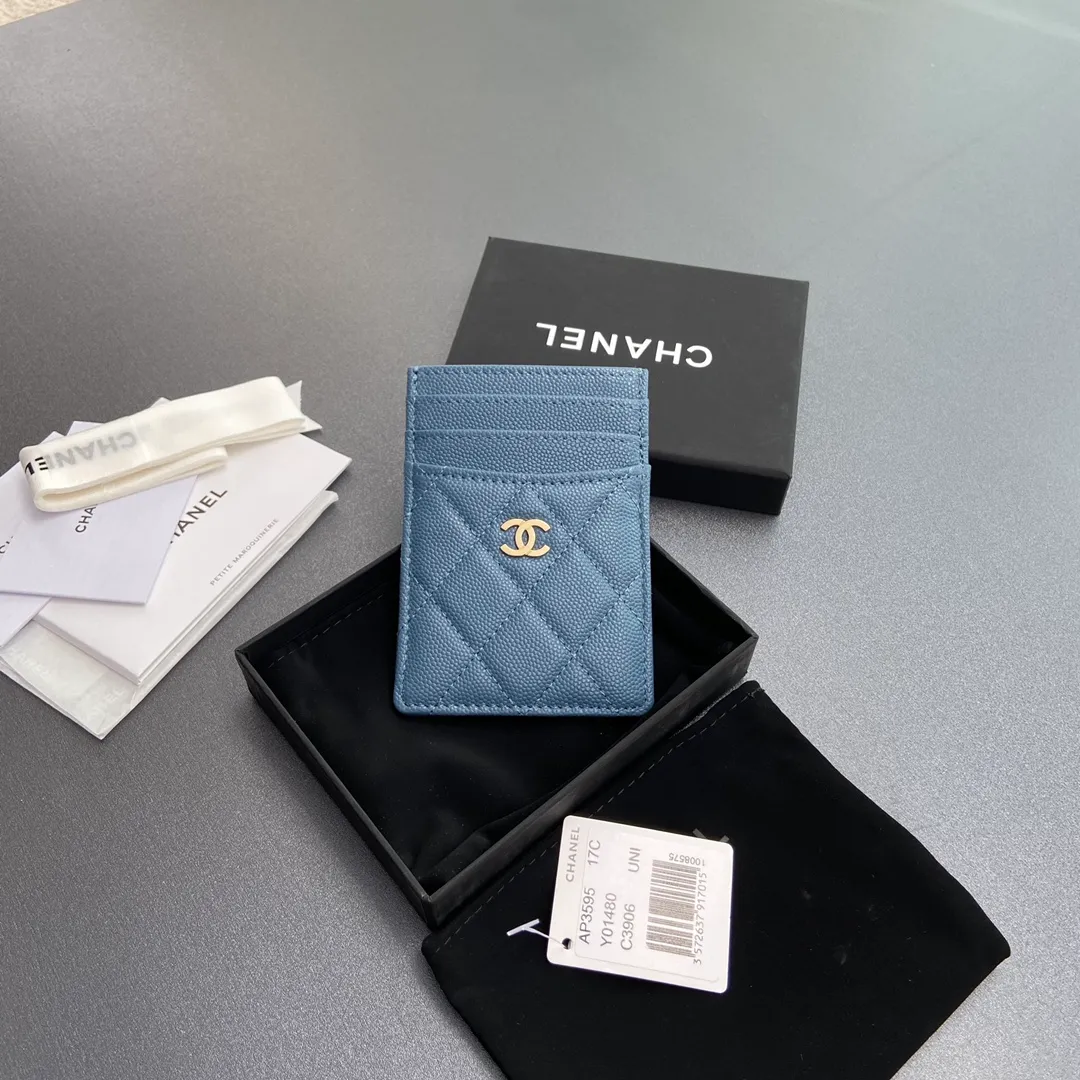 [Special grade hardware original leather] Xiaoxiang card holder series quilted card holder with iconic metal logo No.: 3595
