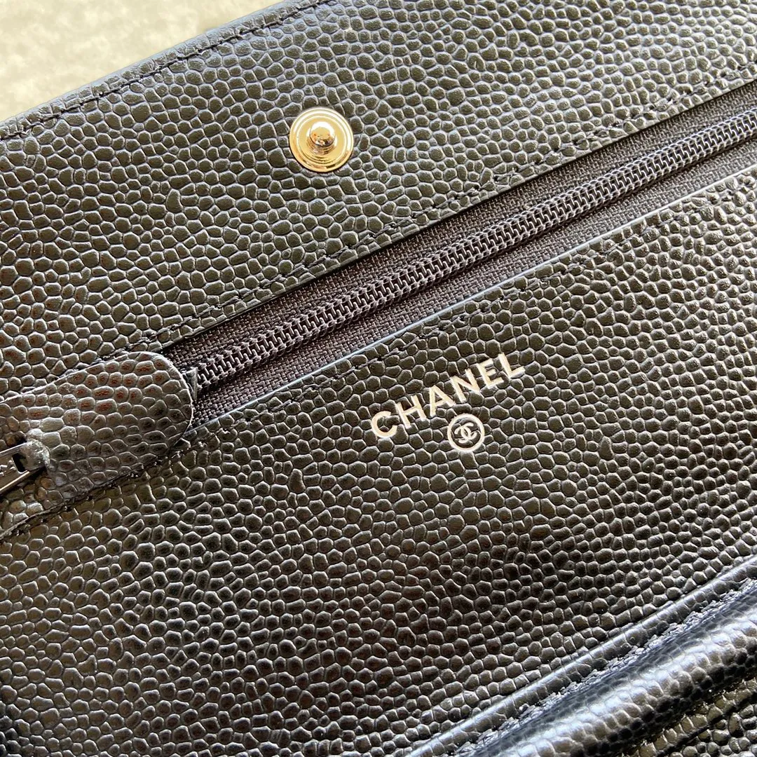 Snap button 600💰Xiaoxiang imported Italian lambskin Item number: A33814 Size: w20×h13×d3.5cm Color: black ball pattern silver steel mark