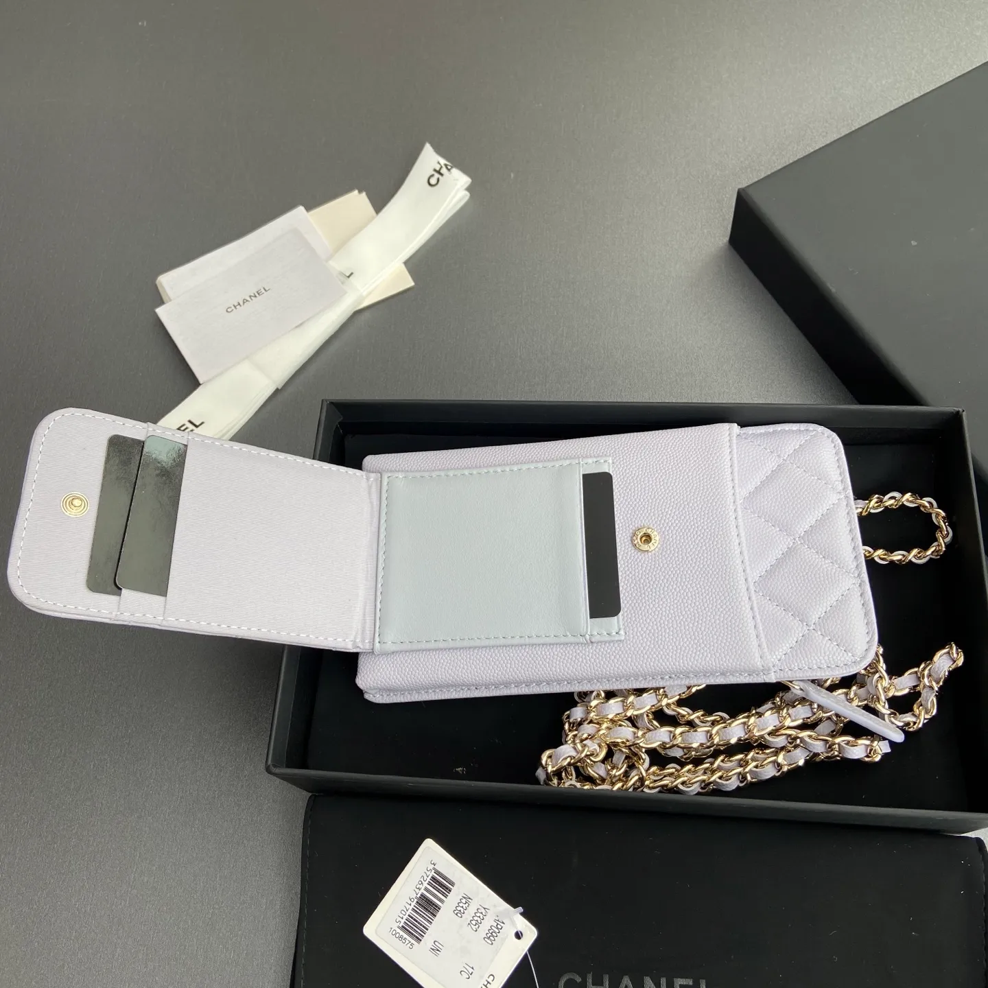 Xiaoxiang imported Italian grain cowhide Item number: AP1980 Price: 540 Color: light purple fine ball pattern gold buckle Size: w18.5×h9×d3cm