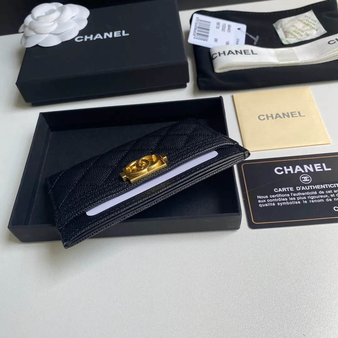 220💰 [Original order quality] [Delivery packaging] CHANEL, original order quality, leboy card holder 💦 style number A84431 top leather hardware, beautiful details, complete package! Size 11*7.5*1.