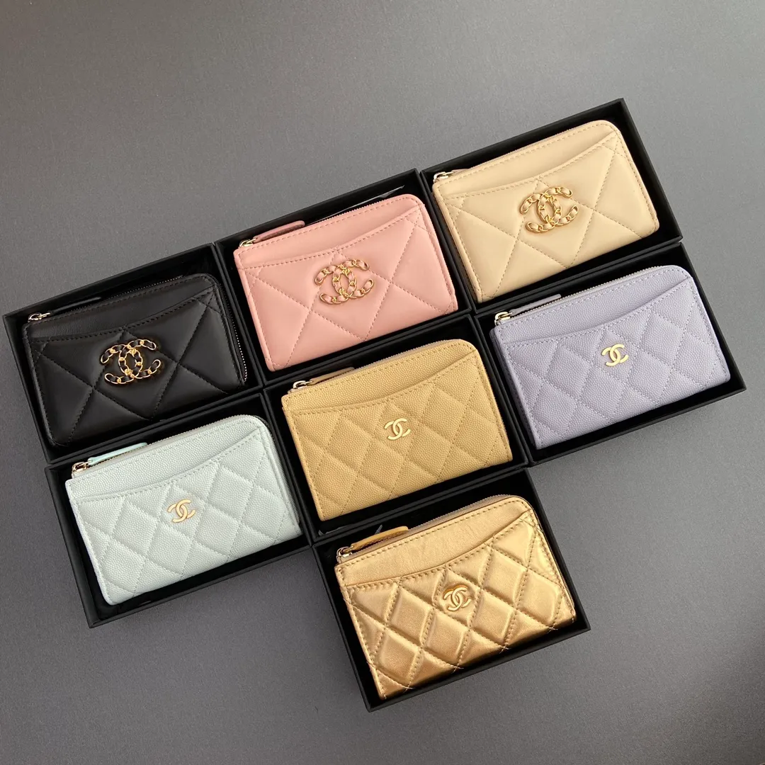 [Special grade hardware original leather] Xiaoxiang small zipper bag card holder series quilted card holder with iconic metal logo No.: 3176 3179 Xiaoxiang combination picture