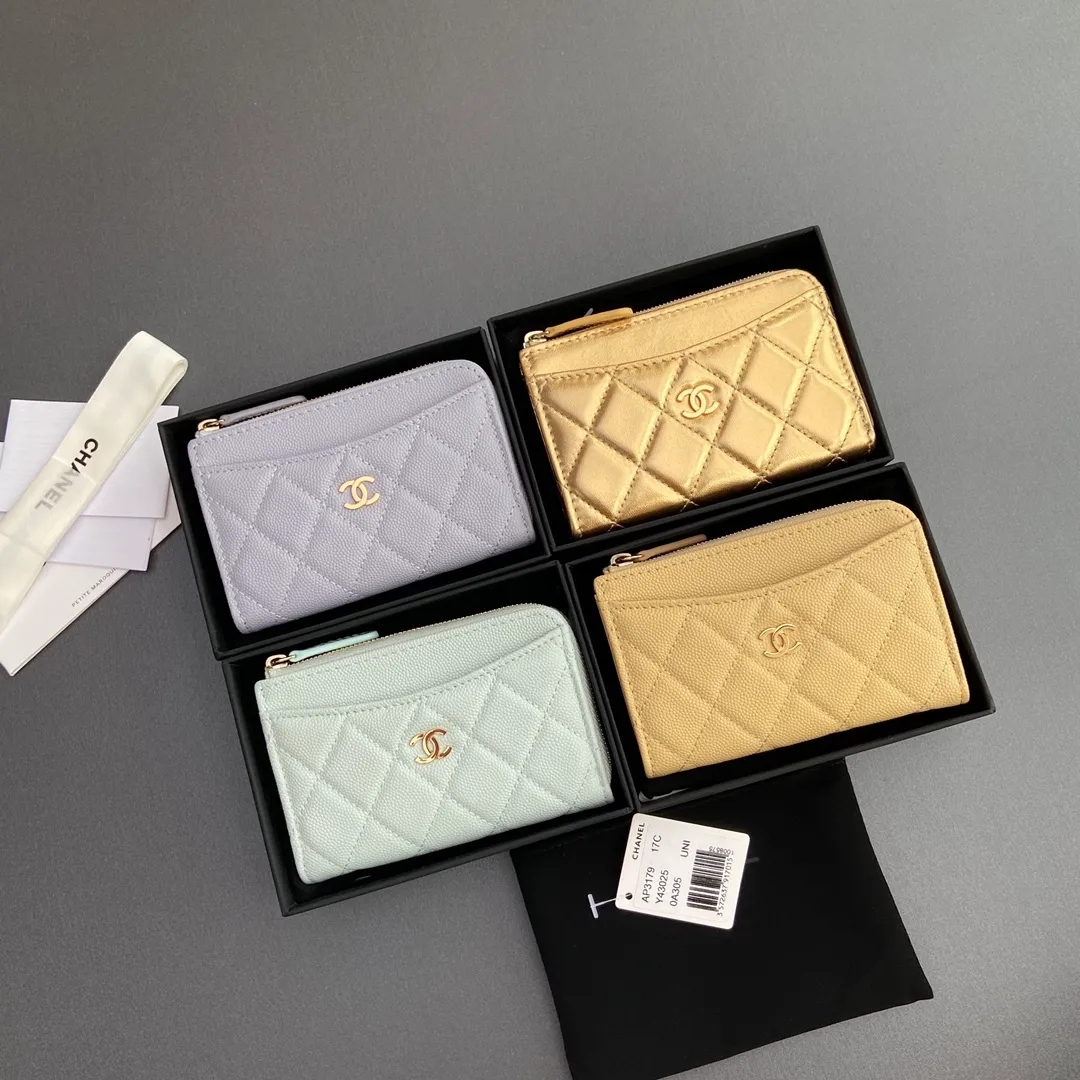 [Special grade hardware original leather] Xiaoxiang small zipper bag card holder series quilted card holder with iconic metal logo No.: 3176 3179 Xiaoxiang combination picture