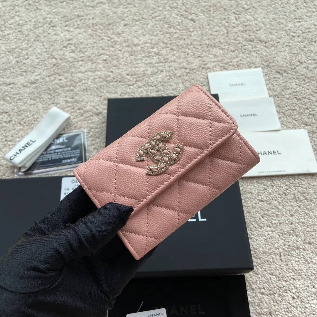 340💰Xiaoxiang imported Italian fine ball grain cowhide Item number: AP5470 Size: w11×h7cm Color: pink ball grain diamond hardware