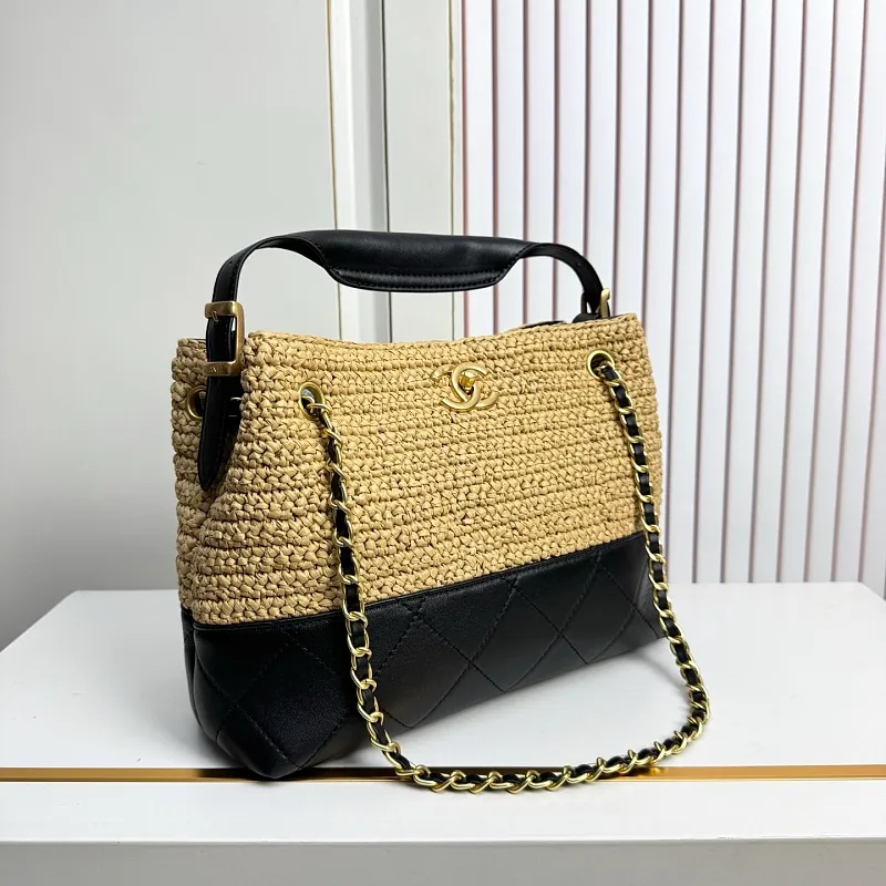 All Categories Official Website "Brand Women's Bags" Women's Bags 💙 Chanel 2026 Chanel Cruise Straw & Lambskin Tote Bag