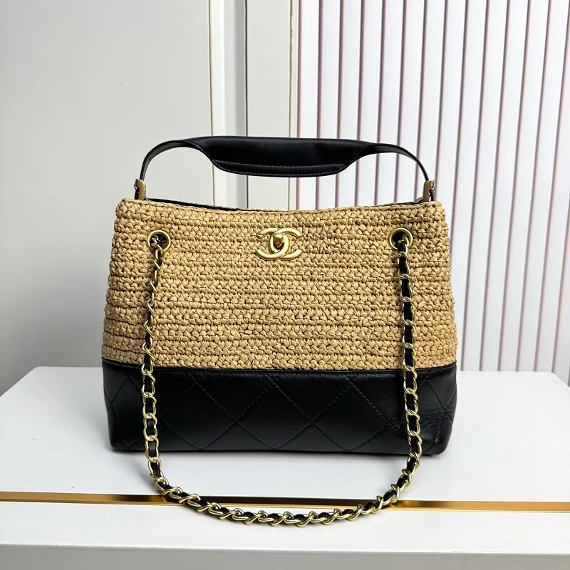 All Categories Official Website "Brand Women's Bags" Women's Bags 💙 Chanel 2026 Chanel Cruise Straw & Lambskin Tote Bag
