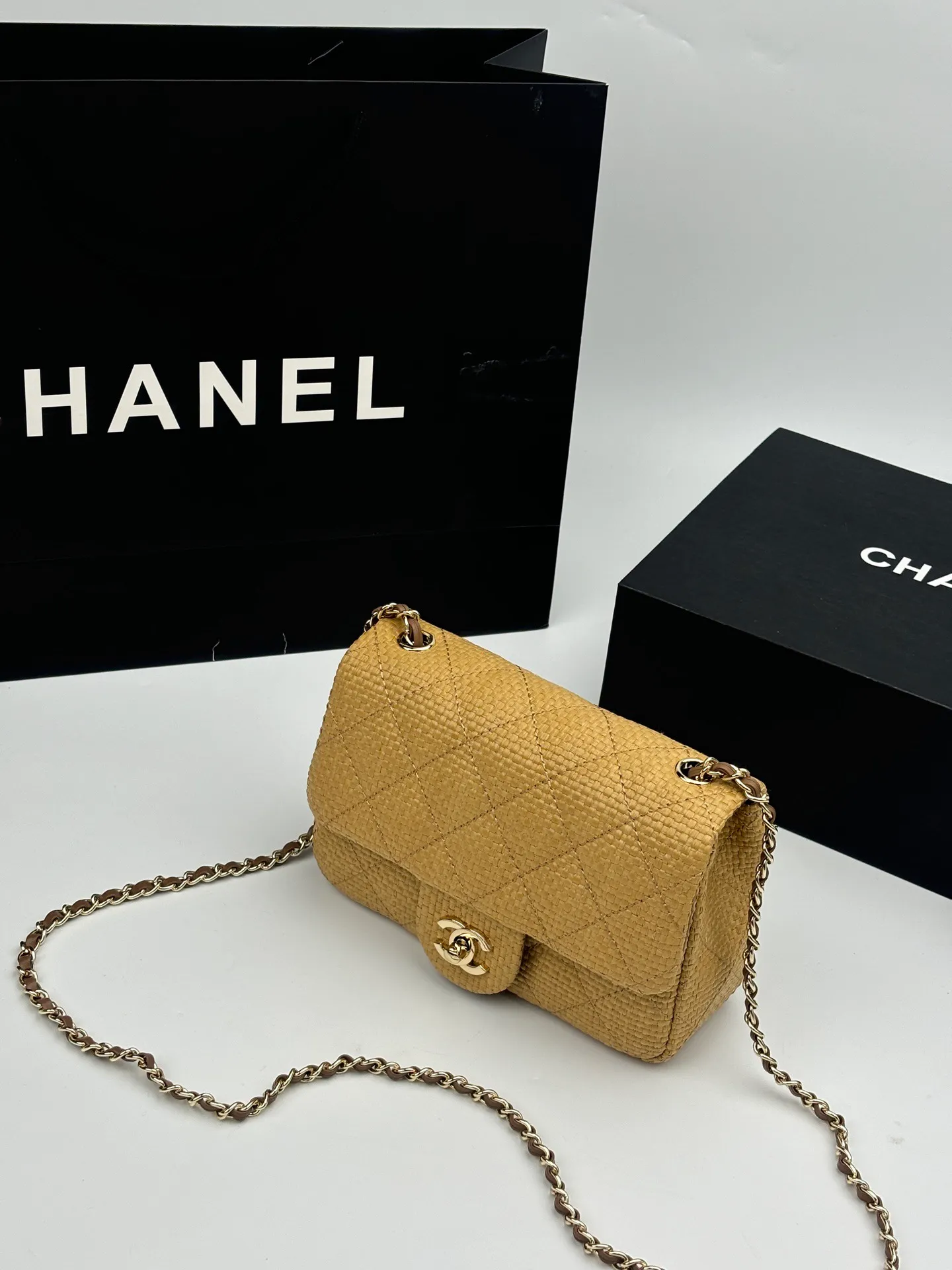 All Categories Official Website "Brand Women's Bags" Women's Bags 💙 Chanel 2026 Official Website CHANEL Straw CF Chain Bag