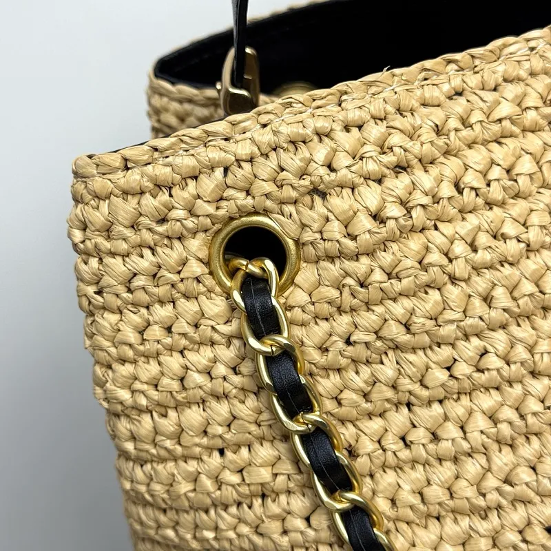 All Categories Official Website "Brand Women's Bags" Women's Bags 💙 Chanel 2026 Chanel Cruise Straw & Lambskin Tote Bag